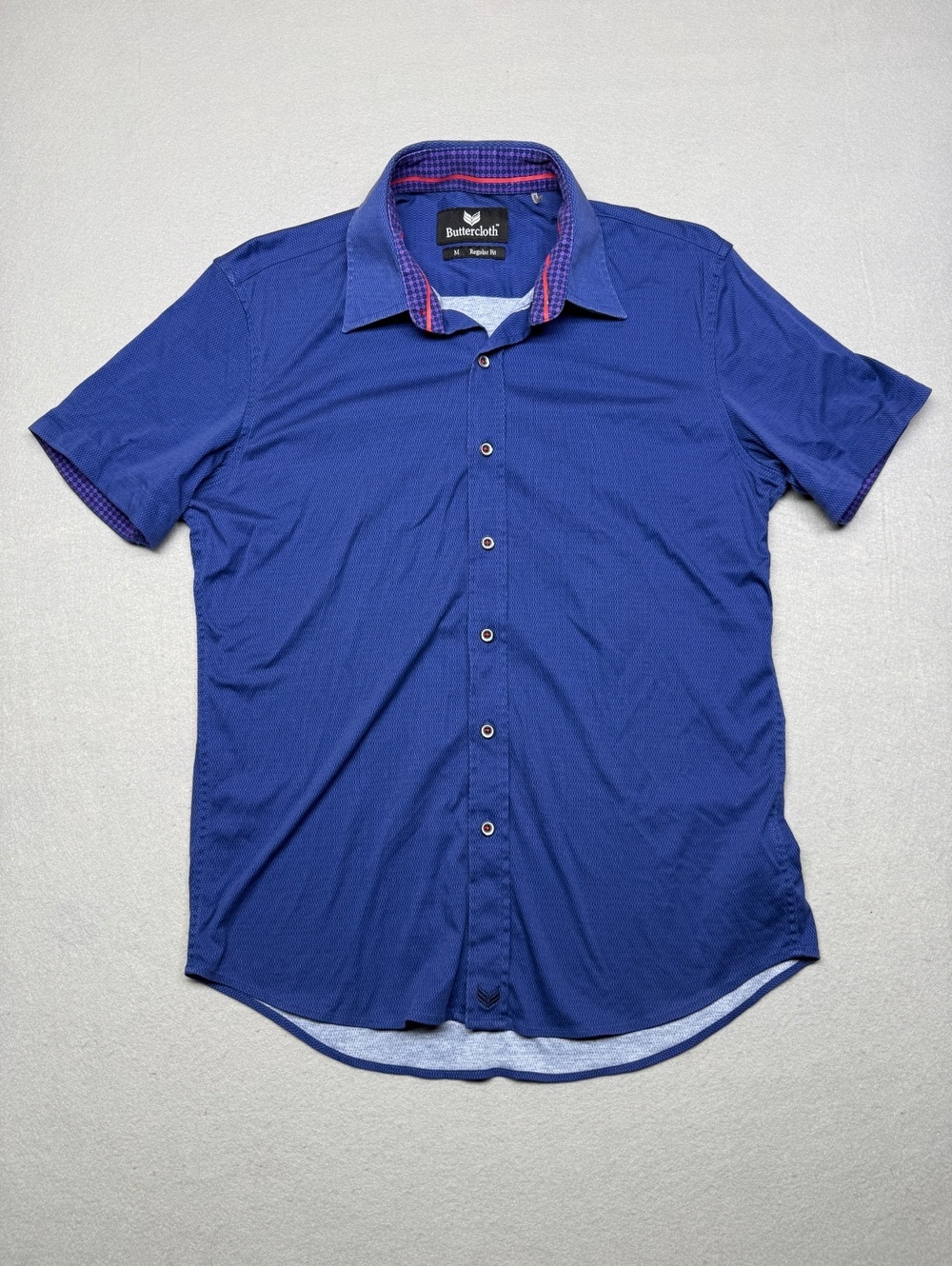 Buttercloth Button-Up Shirt Men M Blue Regular Fit